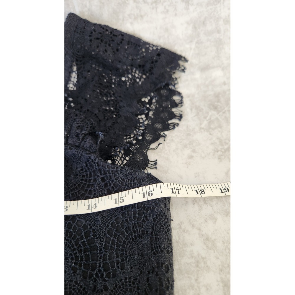 Lace Crochet Navy Crop Top with Flutter Straps - Picture 8 of 10